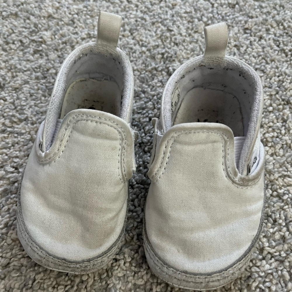 Infant white slip on Vans